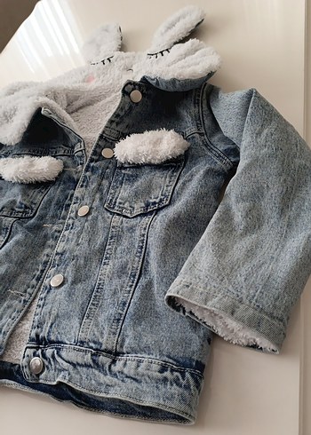 Kız Çocuk kot mont - Görsel 3