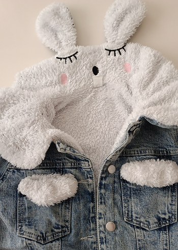 Kız Çocuk kot mont - Görsel 4