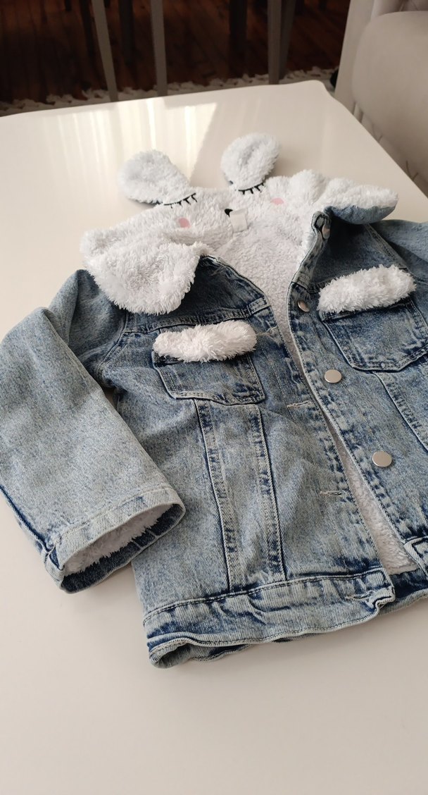 Kız Çocuk kot mont - Görsel 2