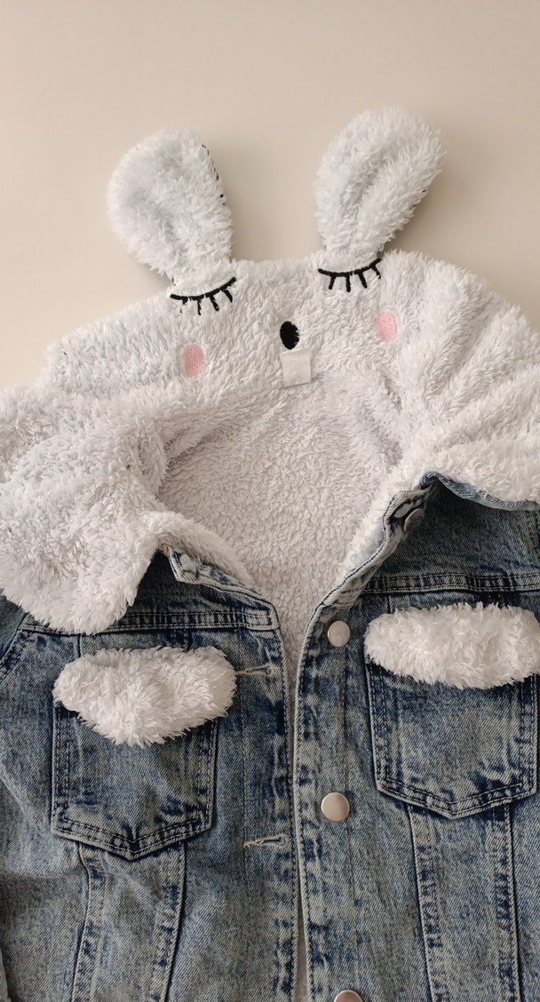 Kız Çocuk kot mont - Görsel 4