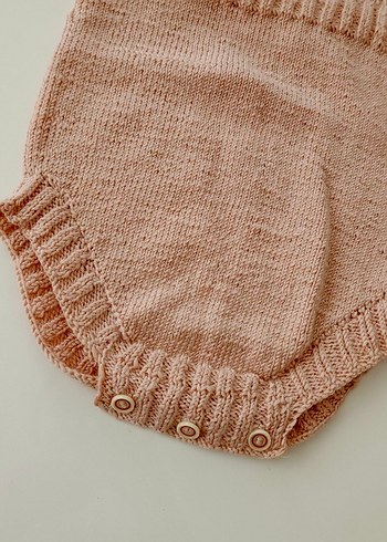 pudra Örgü Kız Bebek Tulum - Görsel 2