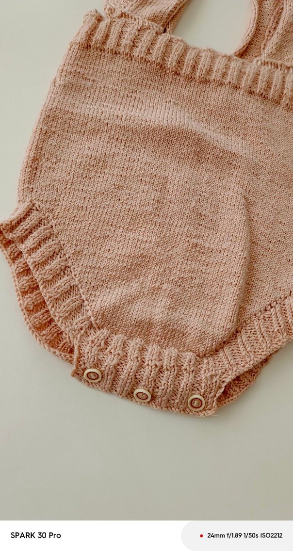 pudra Örgü Kız Bebek Tulum - Görsel 2