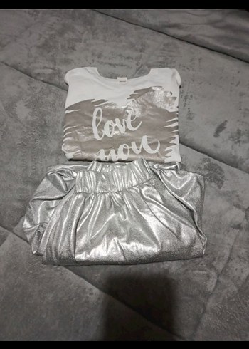 Gri Renkli Kız Çocuk Fırfırlı Etek - Görsel 5