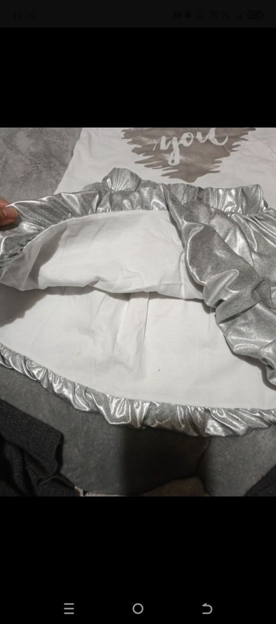 Gri Renkli Kız Çocuk Fırfırlı Etek - Görsel 4