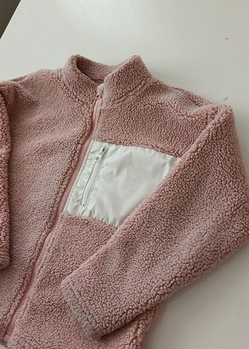 Kız Çocuk Pembe Fermuarlı Polar Ceket - Görsel 3