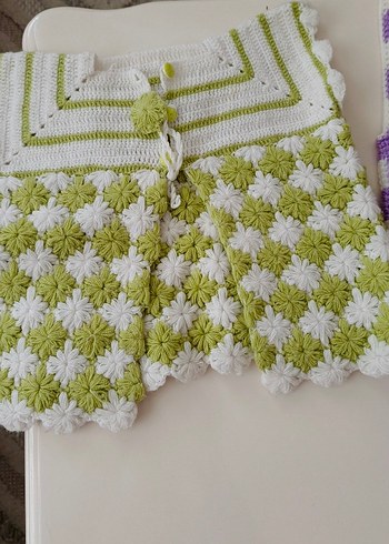 Kız Çocuk Kısa Kollu Örgü Hırkalar - Görsel 3