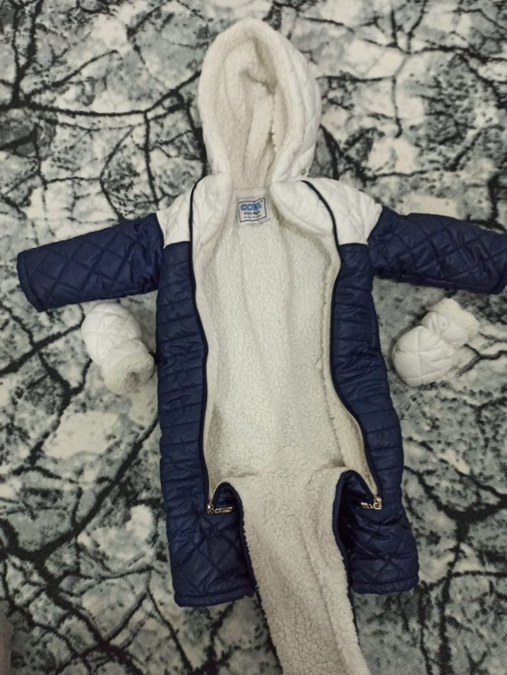 Koyu Mavi Nakışlı Bebek Tulum - Görsel 3