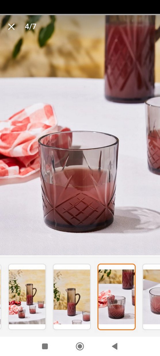 Bordo Desenli Cam Sürahi ve Bardak Seti - Görsel 5