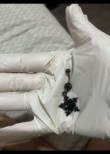 Kirmizi parlak Göbek Piercing dil dudak şeklinde göbek piercing - Görsel 3