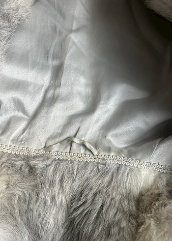 Gri Nakışlı Kadın Kürk yelek - Görsel 2