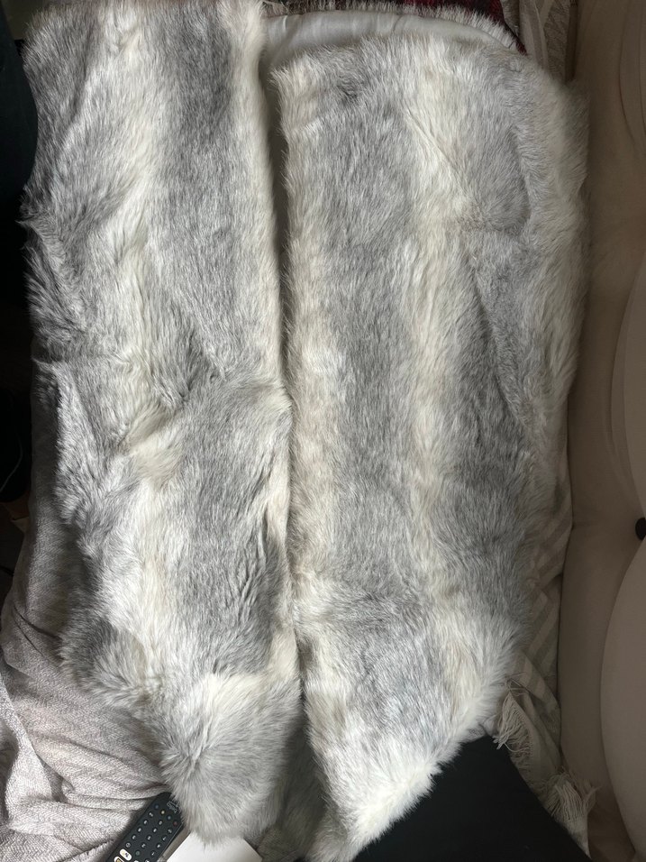 Gri Nakışlı Kadın Kürk yelek - Görsel 4