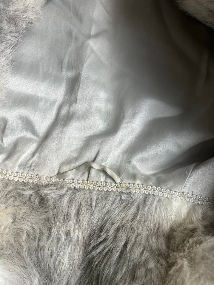 Gri Nakışlı Kadın Kürk yelek - Görsel 2