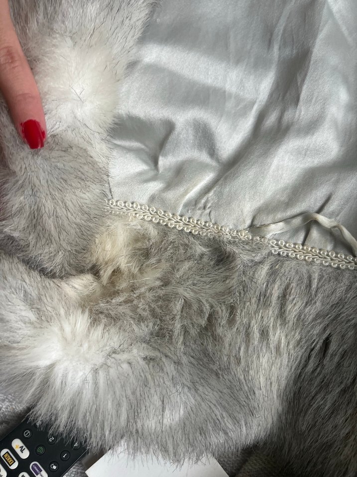 Gri Nakışlı Kadın Kürk yelek - Görsel 3