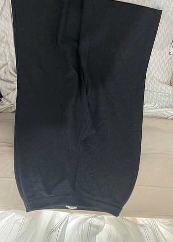 Siyah Kadın simli Kumaş Pantolon - Görsel 2