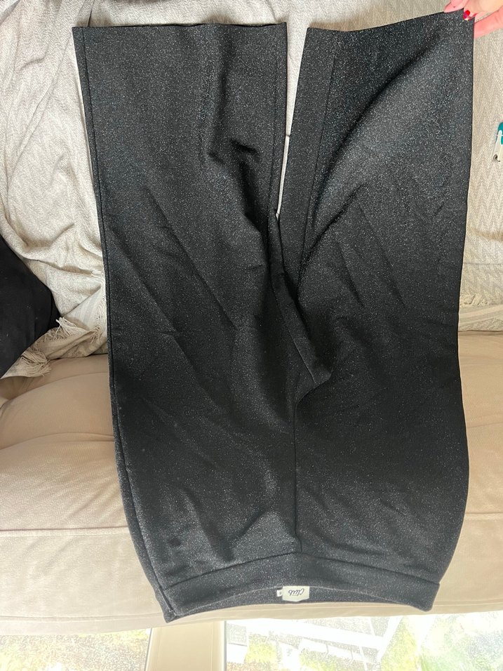 Siyah Kadın simli Kumaş Pantolon - Görsel 4