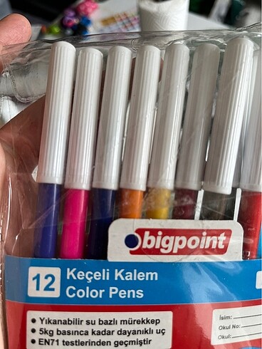 KULLANILMAMIŞ 12li YIKANABİLİR KEÇELİ KALEM