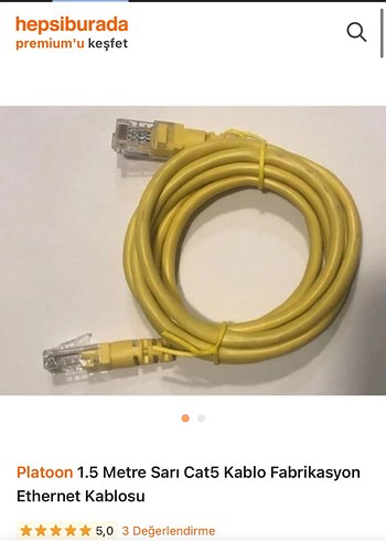 Sarı Ethernet Kablosu - Görsel 2
