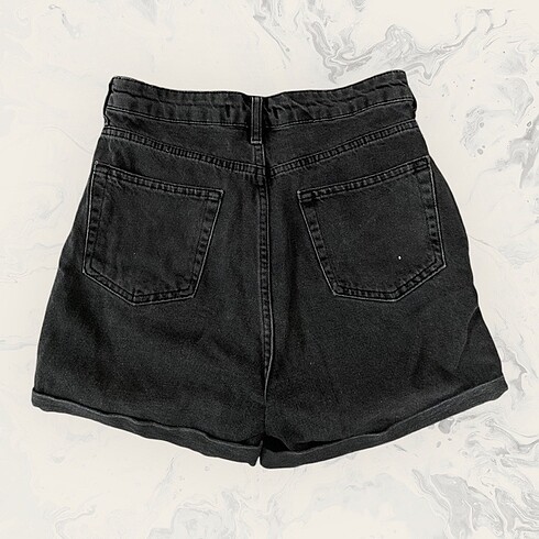 Addax Siyah Yüksek Bel Denim Şort