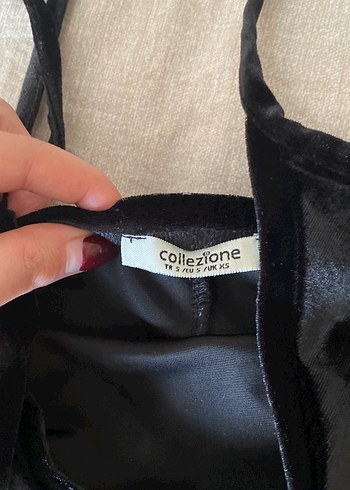 Kadın Siyah V Yakalı Saten Mini elbise - Görsel 2