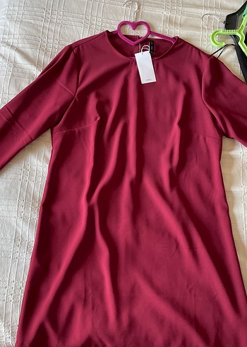 Bordo Midi Uzun Kollu Salaş Tunik
