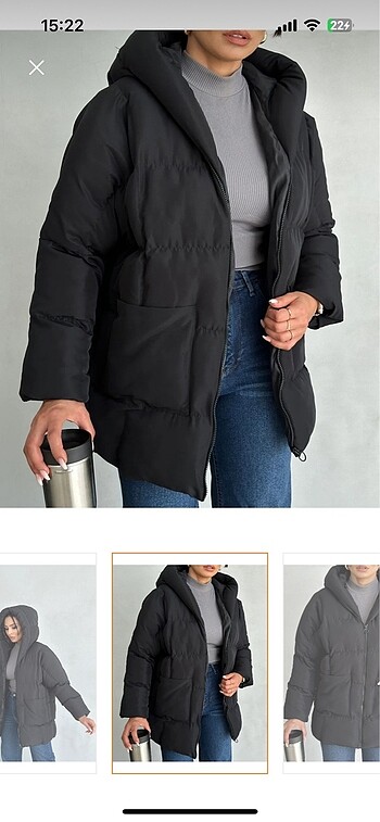 Zara Siyah şişme mont