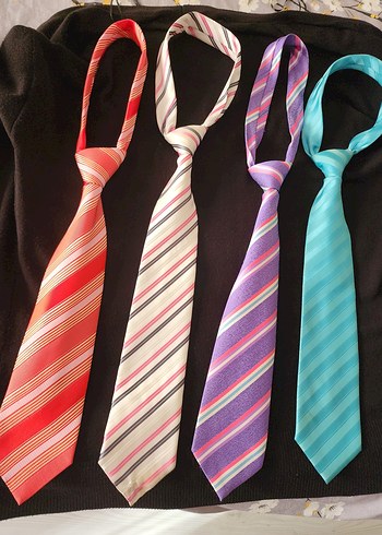 Renkli Çizgili Erkek Kravat Seti - Görsel 2