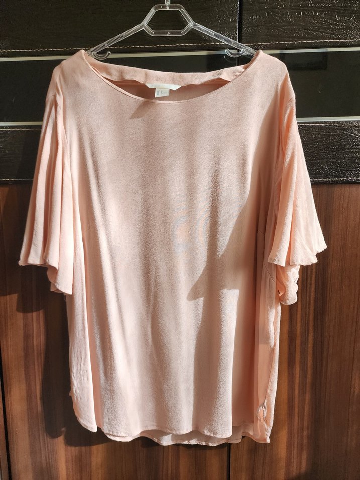 Pudra Rengi Salaş Kısa Kollu Bluz - Görsel 2