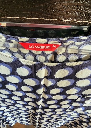 Mavi Bağlama Desenli Kısa Kollu Bluz - Görsel 3