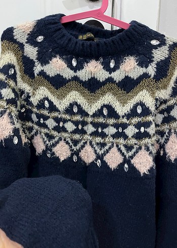 Bohem Desenli Kadın Triko Kazak - Görsel 4