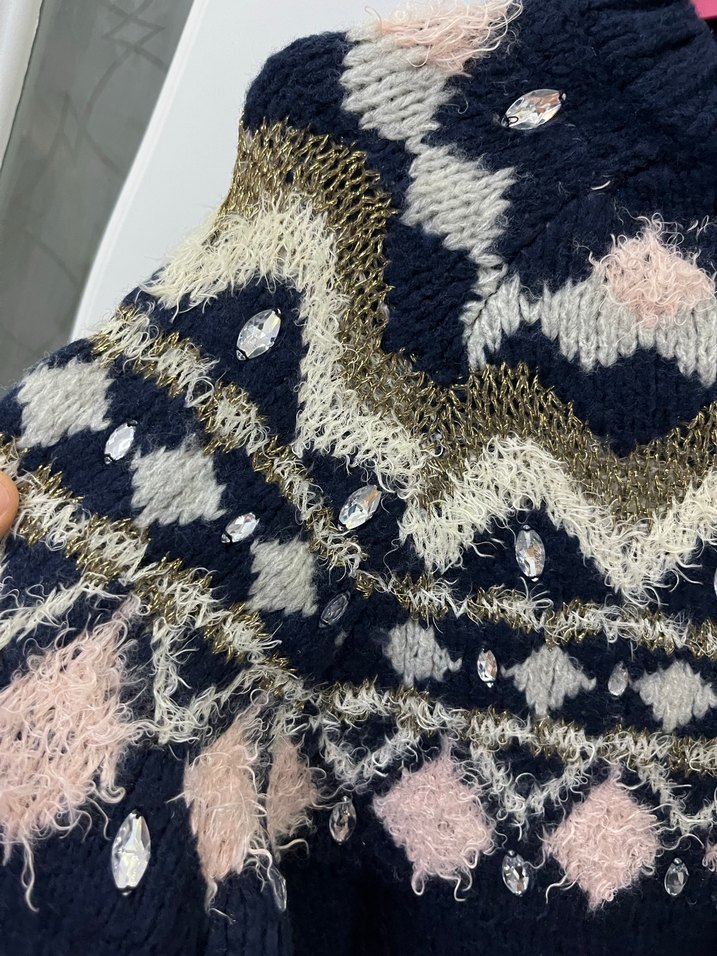 Bohem Desenli Kadın Triko Kazak - Görsel 2