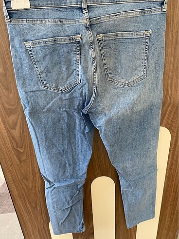 xl Beden Yüksekbel taşlanmış jean