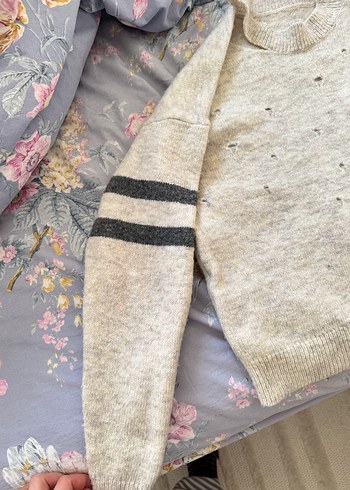 Gri Örgü Kadın Kazak - Görsel 2