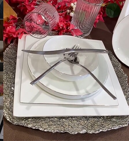 Beden beyaz Renk Karaca yemek takımı