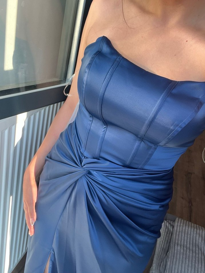 Parlak Mavi Abiye Elbise - Görsel 2