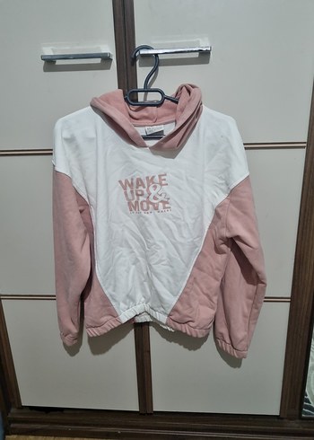 V Yaka Pembe kız çocuk sweatişört