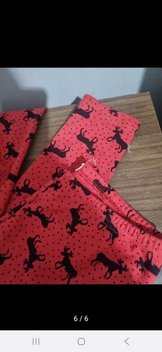Kız Çocuk Kırmızı Baskılı Tayt - Görsel 3