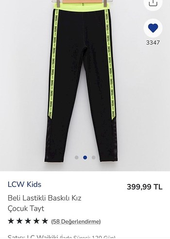 Lcw kız çocuk Siyah Neon Şeritli Kadın Tayt - Görsel 3