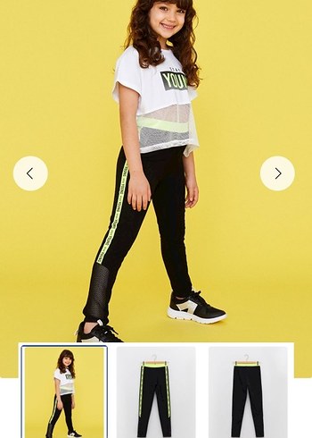 Lcw kız çocuk Siyah Neon Şeritli Kadın Tayt - Görsel 2