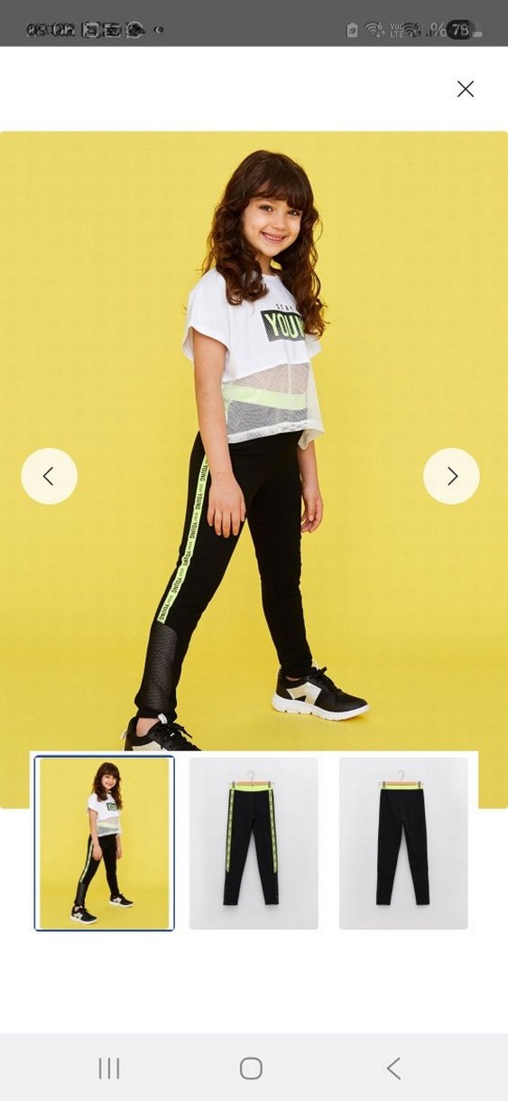 Lcw kız çocuk Siyah Neon Şeritli Kadın Tayt - Görsel 2