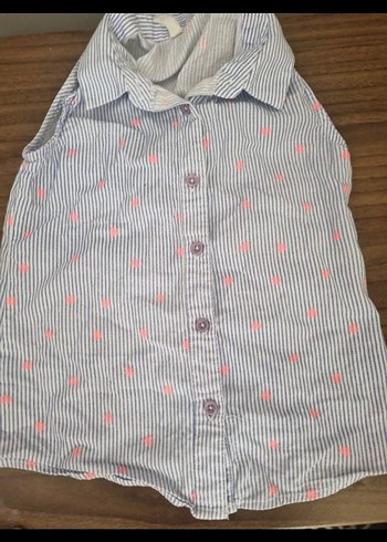 Kız Çocuk Gri Pamuklu Kolsuz Gömlek - Görsel 3