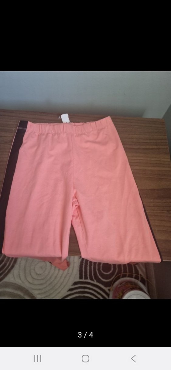 Pembe Baskılı Kız Taytı, Elastik Bel - Görsel 2