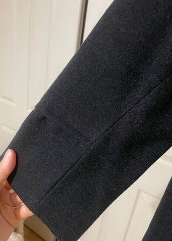 Düğmeli Gri kadın Midi Boy Kaban - Görsel 3