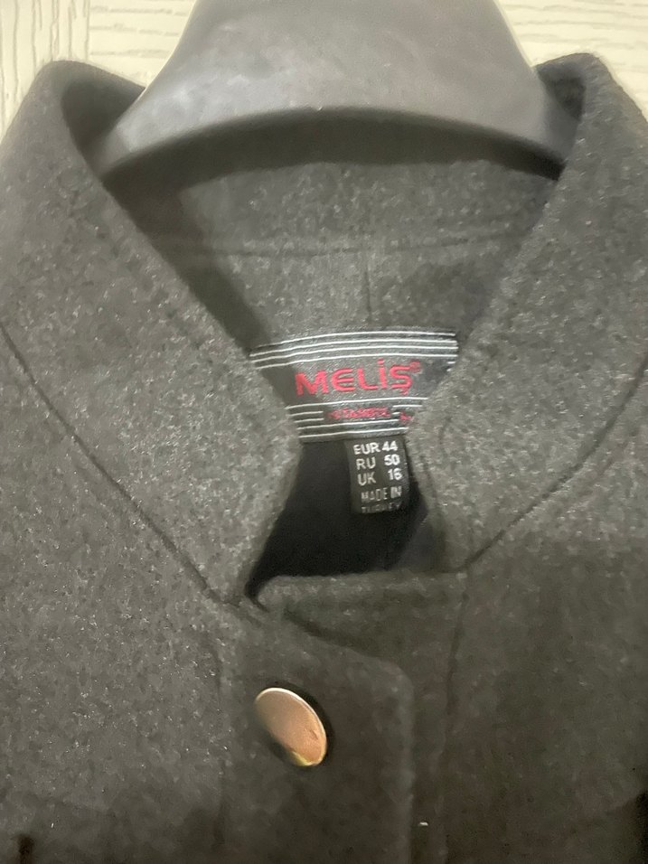 Düğmeli Gri kadın Midi Boy Kaban - Görsel 4