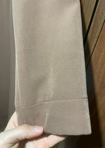 Düğmeli Bej Hamile Kabanı - Görsel 2