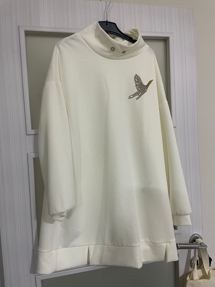 Düğmeli Beyaz Kadın Bluz - Görsel 5