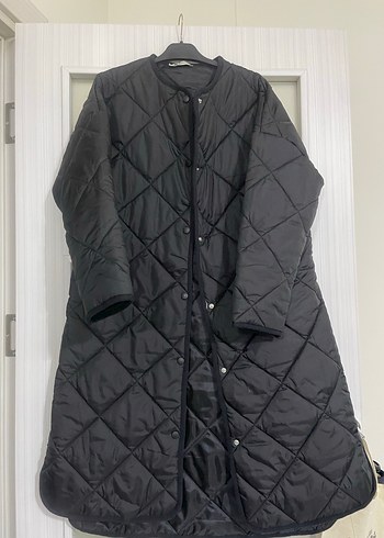 Kadın Siyah Uzun Fermuarlı Ceket - Görsel 3