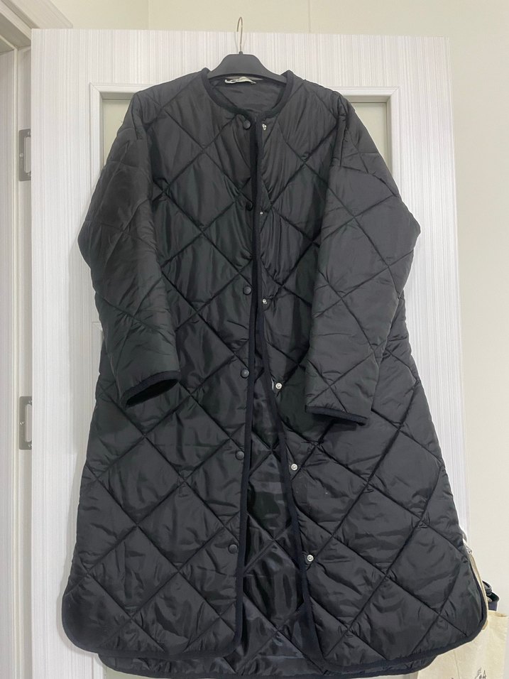 Kadın Siyah Uzun Fermuarlı Ceket - Görsel 3