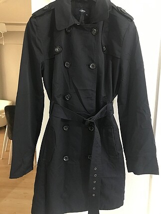 Koyu Lacivert trenchcoat