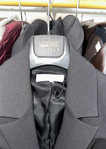 s Beden Fermuarlı Siyah Mini Kadın Blazer