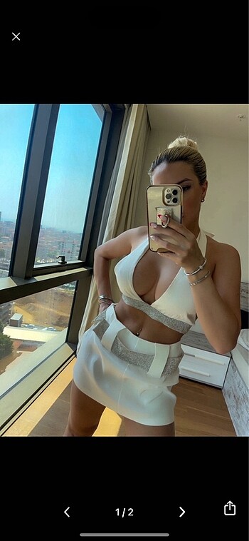 Zara taşlı ikili takım
